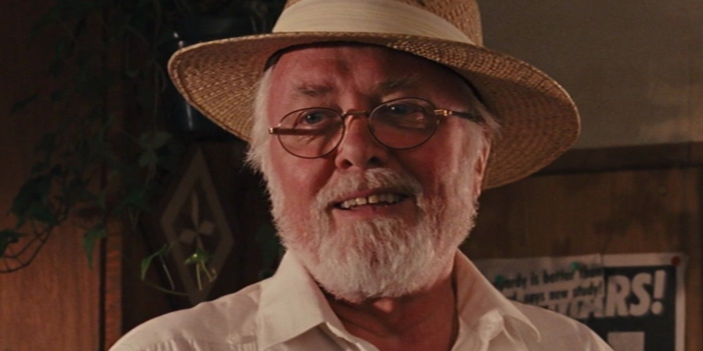 John Hammond tersenyum di Jurassic Park