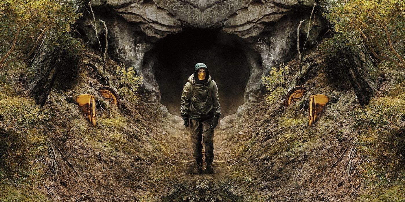 Man walking out of a grassy cave on Netflix's Dark