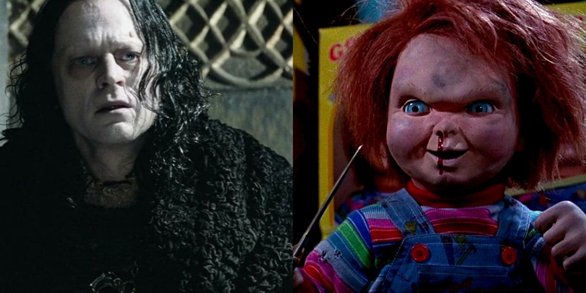 Split image of Brad Dourif in The Lord of the Rings and Child's Play