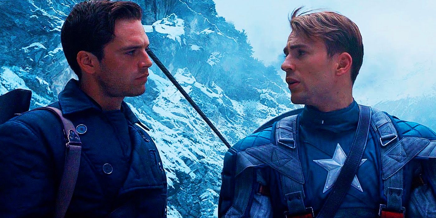 Bucky Barnes (Sebastian Stan) bersama Steve Rogers (Chris Evans) di Captain America The First Avenger