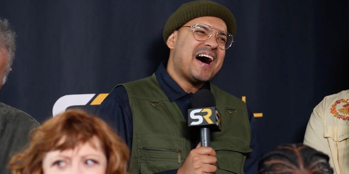 Yassir Lester laughing during The Gutter interview